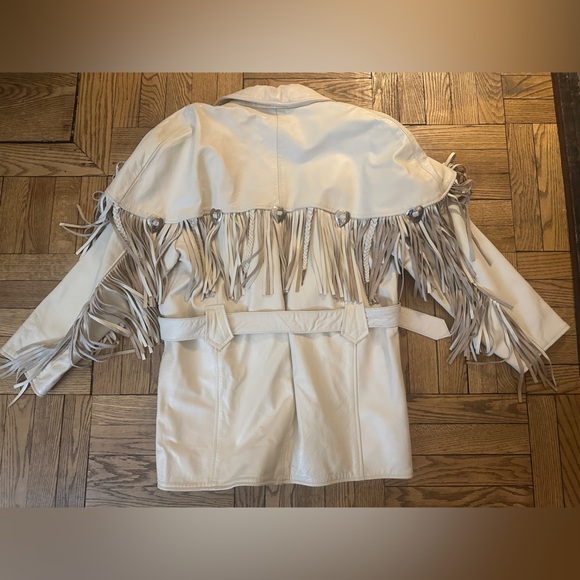 AMAZING Vintage 80’s Western Fringe Leather Jacket Size Large - Picture 13 of 14